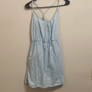 Light wash denim colored sun dress